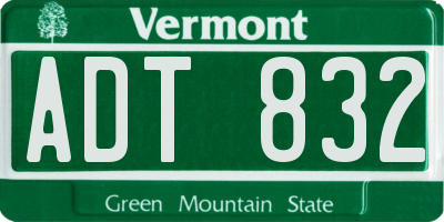 VT license plate ADT832