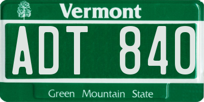 VT license plate ADT840