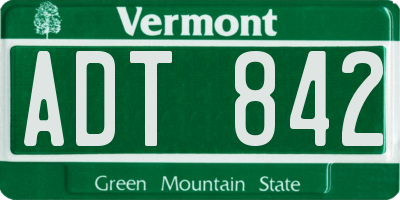 VT license plate ADT842