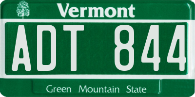 VT license plate ADT844