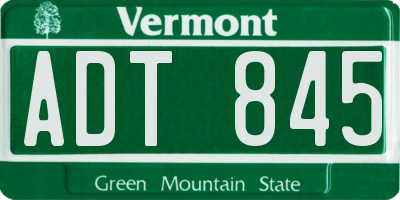 VT license plate ADT845