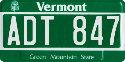 VT license plate ADT847