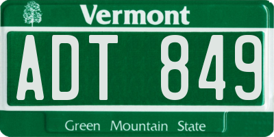 VT license plate ADT849