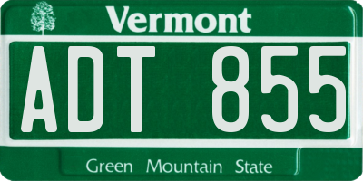 VT license plate ADT855