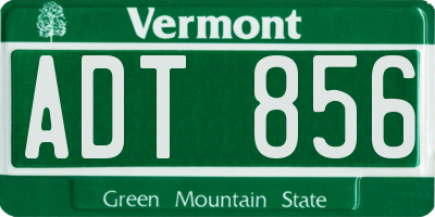 VT license plate ADT856