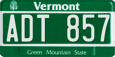 VT license plate ADT857