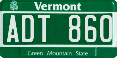 VT license plate ADT860