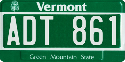 VT license plate ADT861