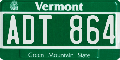 VT license plate ADT864