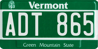VT license plate ADT865
