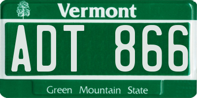 VT license plate ADT866