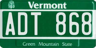 VT license plate ADT868