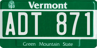 VT license plate ADT871