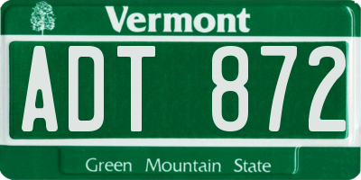 VT license plate ADT872