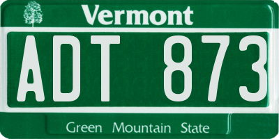 VT license plate ADT873