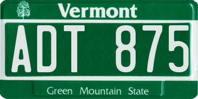 VT license plate ADT875