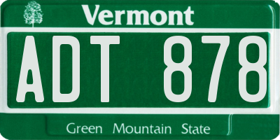 VT license plate ADT878