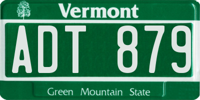 VT license plate ADT879
