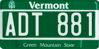 VT license plate ADT881