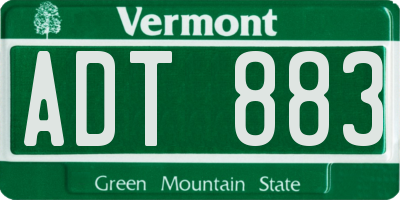 VT license plate ADT883