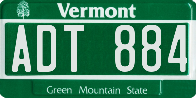 VT license plate ADT884