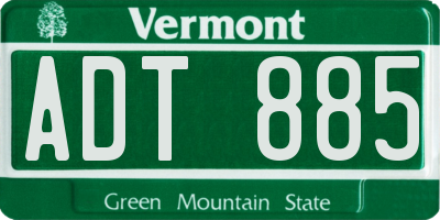 VT license plate ADT885