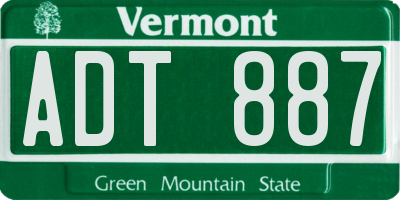 VT license plate ADT887