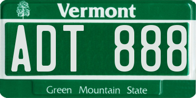 VT license plate ADT888