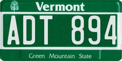 VT license plate ADT894