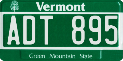 VT license plate ADT895