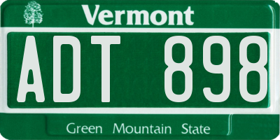 VT license plate ADT898