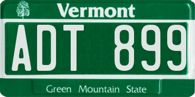VT license plate ADT899