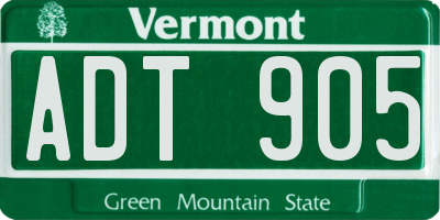 VT license plate ADT905