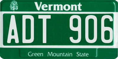 VT license plate ADT906
