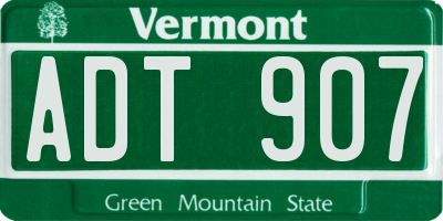 VT license plate ADT907