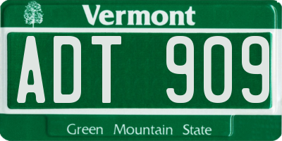 VT license plate ADT909
