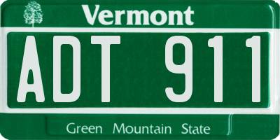 VT license plate ADT911