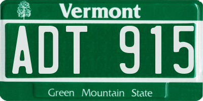 VT license plate ADT915