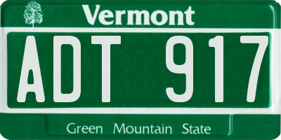 VT license plate ADT917