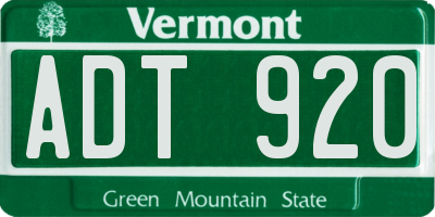 VT license plate ADT920