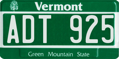 VT license plate ADT925