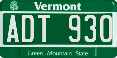 VT license plate ADT930