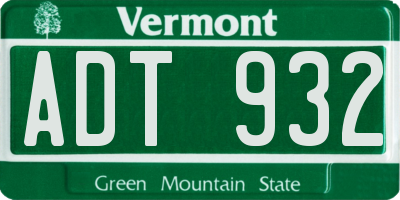 VT license plate ADT932