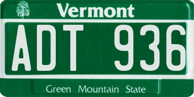 VT license plate ADT936