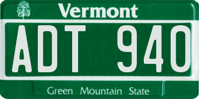 VT license plate ADT940