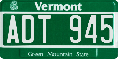 VT license plate ADT945