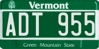 VT license plate ADT955