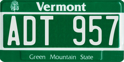 VT license plate ADT957