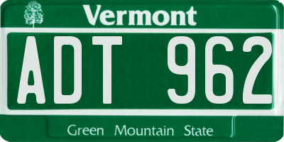 VT license plate ADT962