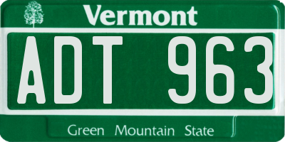 VT license plate ADT963